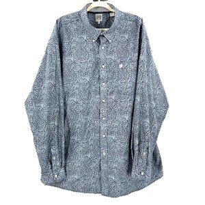 Cinch Western Paisley Flip Cuff Shirt Long Sleeve Button Down Men's XXL Gray